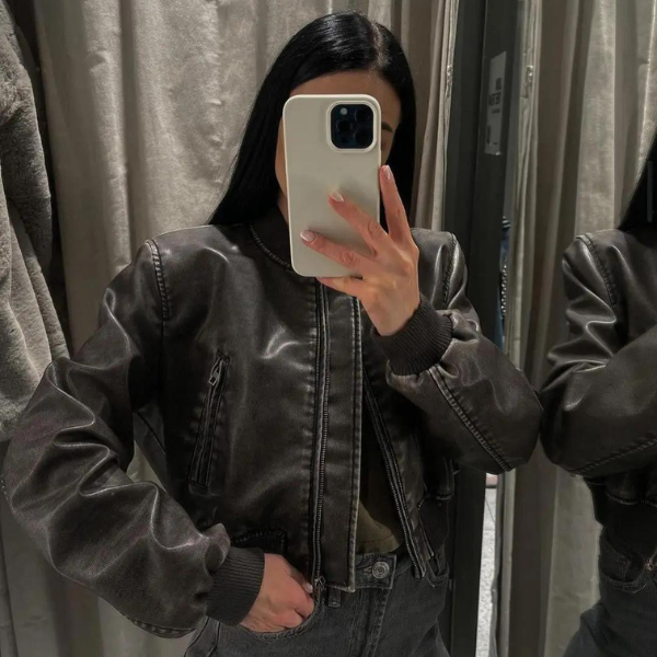 MILAN WASHED EFFECT LEATHER JACKET