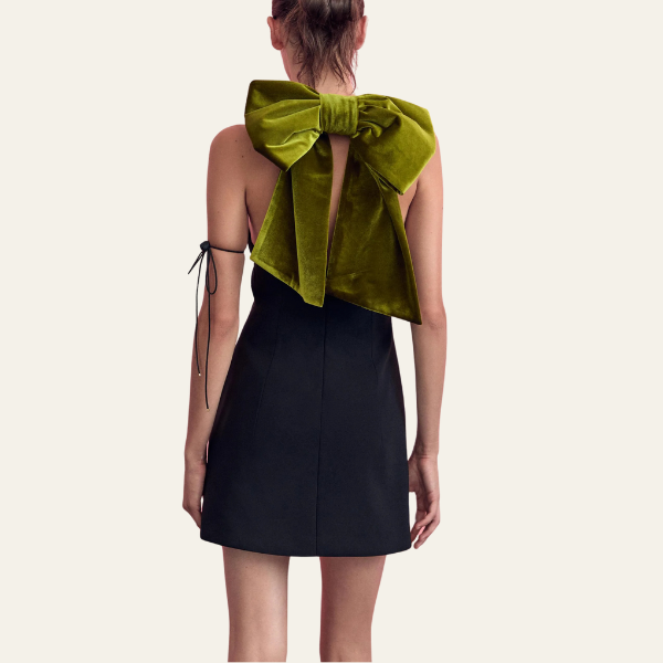 PARIS VELVET BOW DRESS